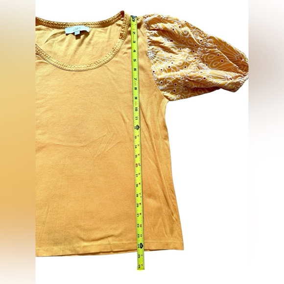 LOFT Women’s Size XL Orange Bell Puff Sleeve Blouse - Picture 4 of 8